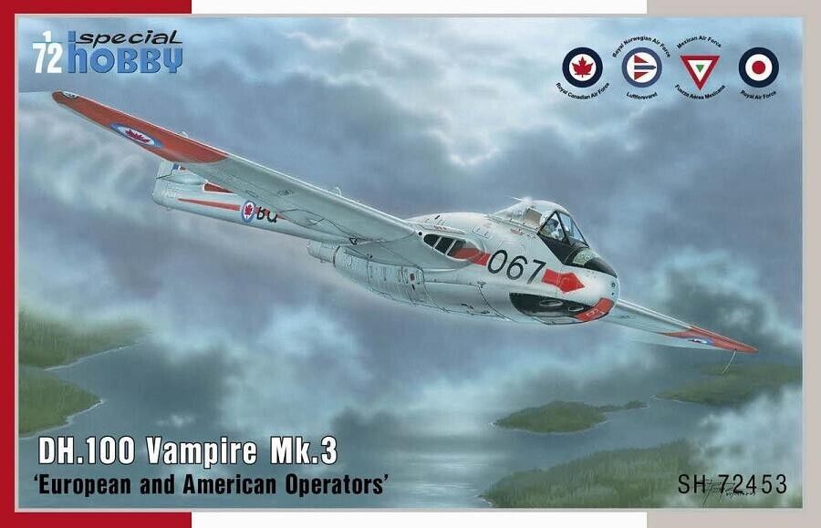 SH72453  авиация  DH.100 Vampire Mk.3 'European and American Operators'   (1:72)