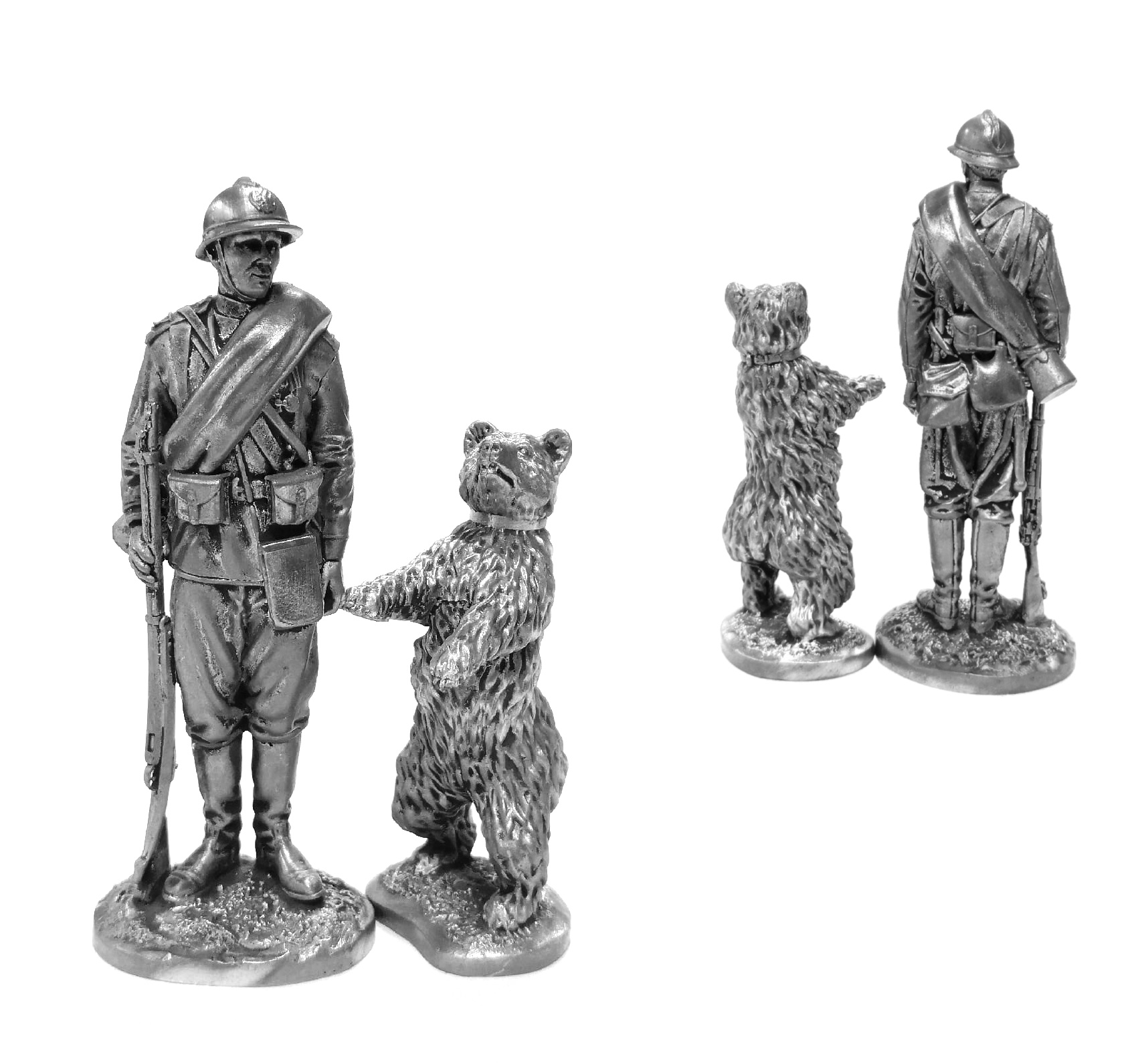 EK-75-21  миниатюра  Унтер-офицер 5-го Особого пех. Плк. Русского эксп. Корп. + Медведь