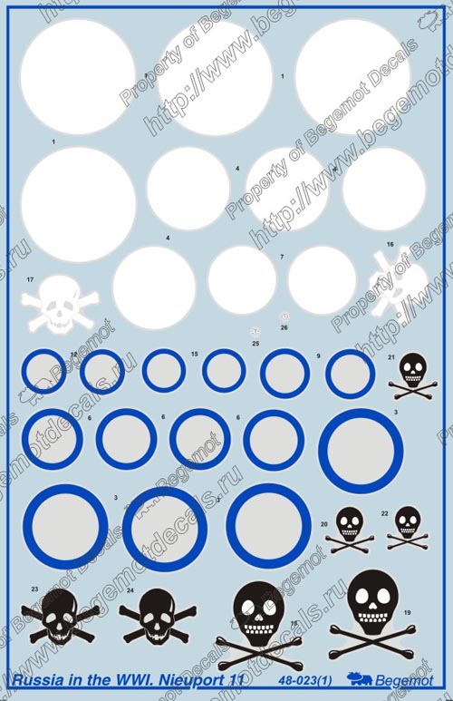 48023  декали  Ньюпор-11 в ПМВ  (1:48)