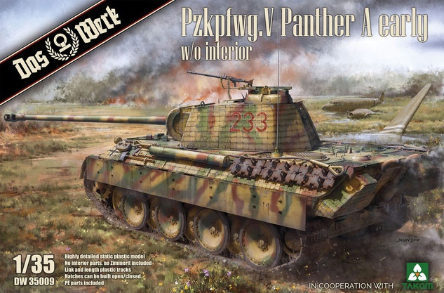 DW35009  техника и вооружение  Pzkpfwg.V Panther A early w/o interior  (1:35)