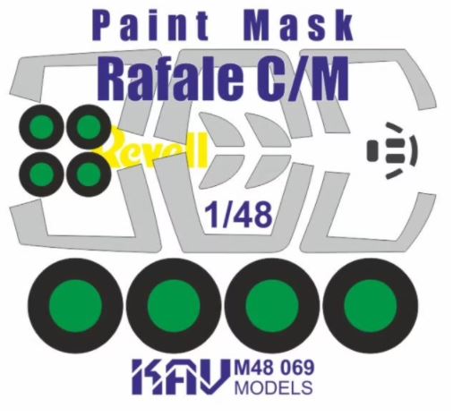 KAV M48 069  инструменты для работы с краской  Окрасочная маска на Rafale C/M (Revell)  (1:48)