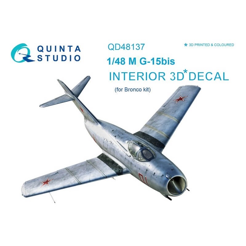 QD48137  декали  3D Декаль интерьера кабины М&Г-15 бис (Bronco)  (1:48)