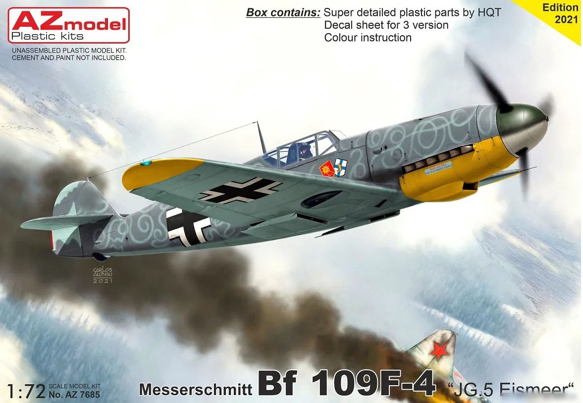 AZ7685  авиация  Messerschmitt Bf-109F-4 'JG 5 Eismeer'  (1:72)