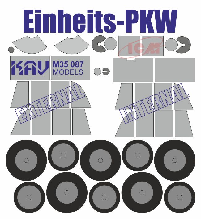 KAV M35 087  Маски окрасочные  Окрасочная маска Einheits-PKW (ICM)  (1:35)