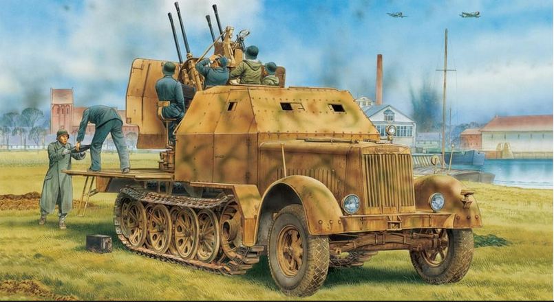 6533  техника и вооружение  САУ 1/35 Sd.Kfz.7/1 2cm Flakvierling 38 w/Armor Cab  (1:35)