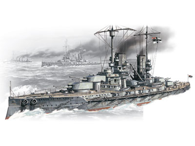 S.002  флот  "Groser kurfurst" WWI German Battleship (1:350)