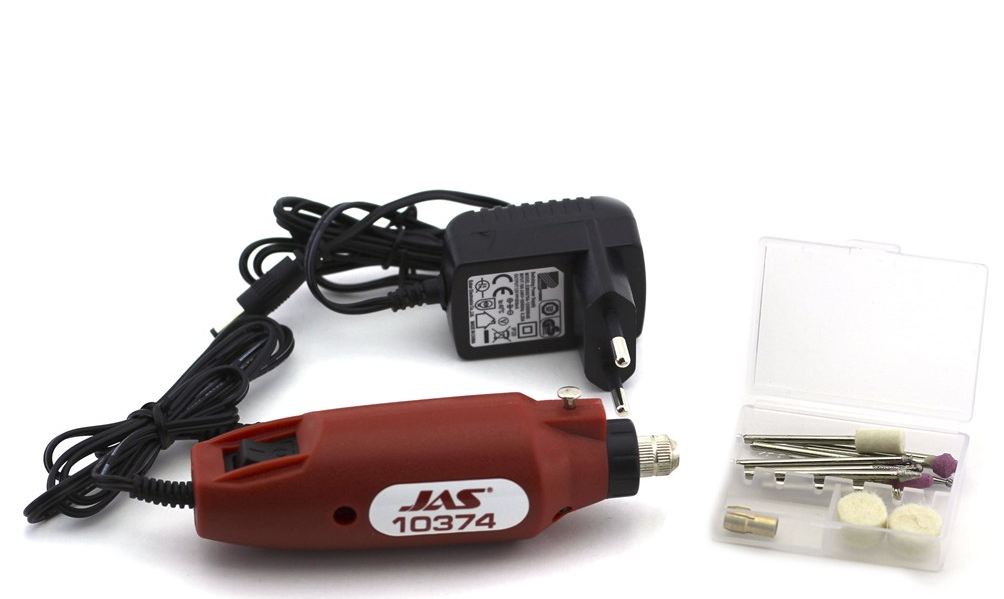 10374  электроинструмент  Бормашина 12В, 12500 об/мин. 15 предметов.