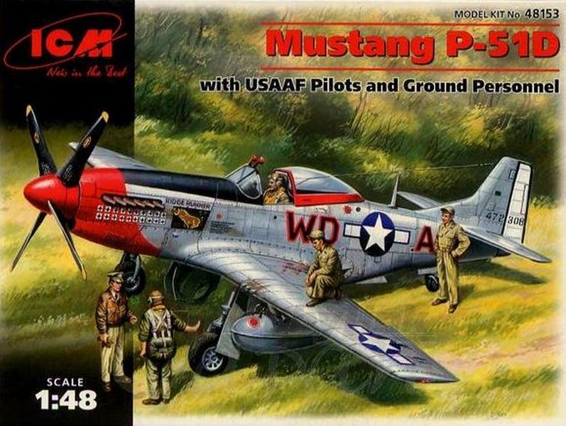 48153  авиация  Р-51D Mustang с пилотами и техниками (1:48)