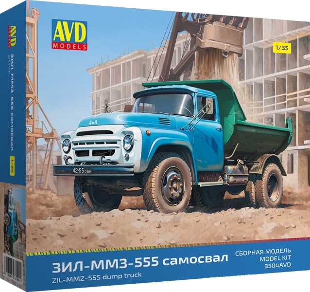 3504AVD  автомобили и мотоциклы  ЗИЛ-ММЗ-555  (1:35)