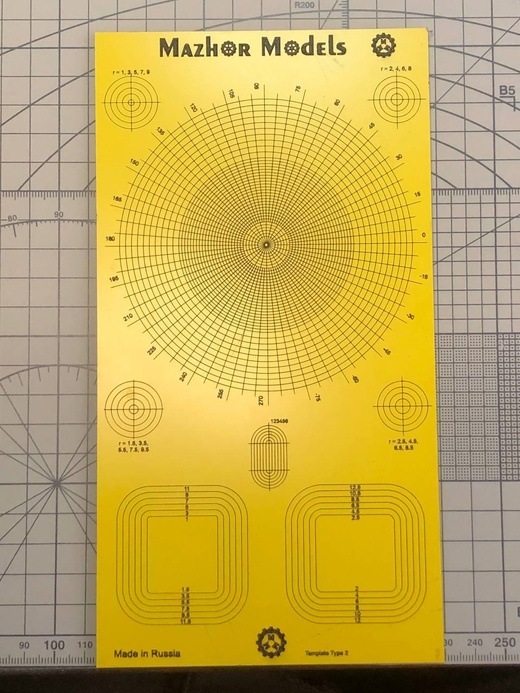 MM501  инструмент для работы с краской  Template Type 2 (Шаблон для вырезания кругов)