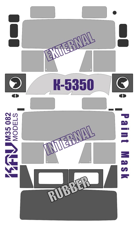 KAV M35 082 Маски окрасочные  Маска на остекление К-5350 МУСТАНГ (Звезда)  (1:35)