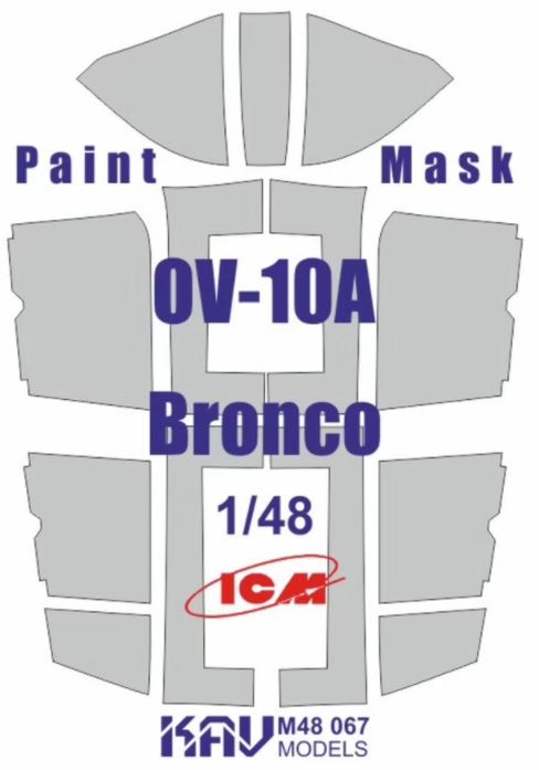 KAV M48 067  инструменты для работы с краской  Окрасочная маска на OV-10A Bronco (ICM)  (1:48)