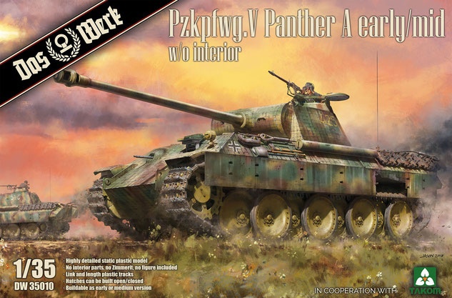 DW35010  техника и вооружение  Pzkpfwg.V Panther A early/mid w/o interior  (1:35)