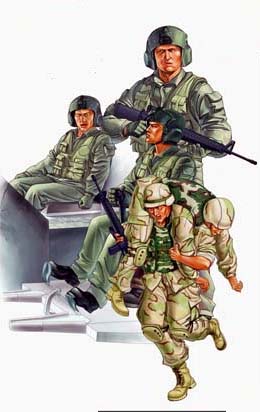 00415  фигуры  Modern U.S. Army CH-47D Crew & Infantry  (1:35)
