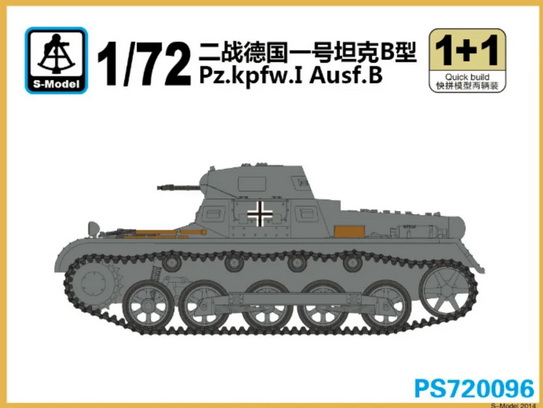 PS720096  техника и вооружение  Pz.kpfw. I Ausf.B 1+1 Quickbuild  (1:72)
