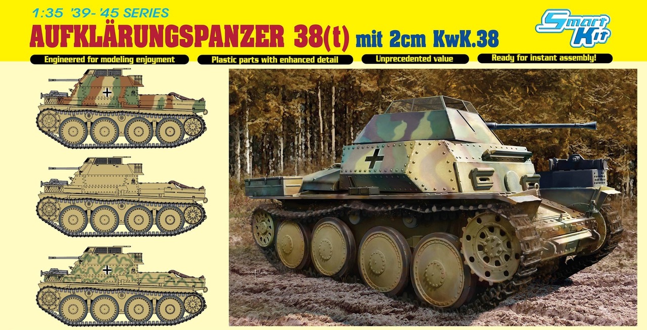 6890  техника и вооружение   Aufklarungspanzer 38(t) mit 2cm Kw.K.38  (1:35)