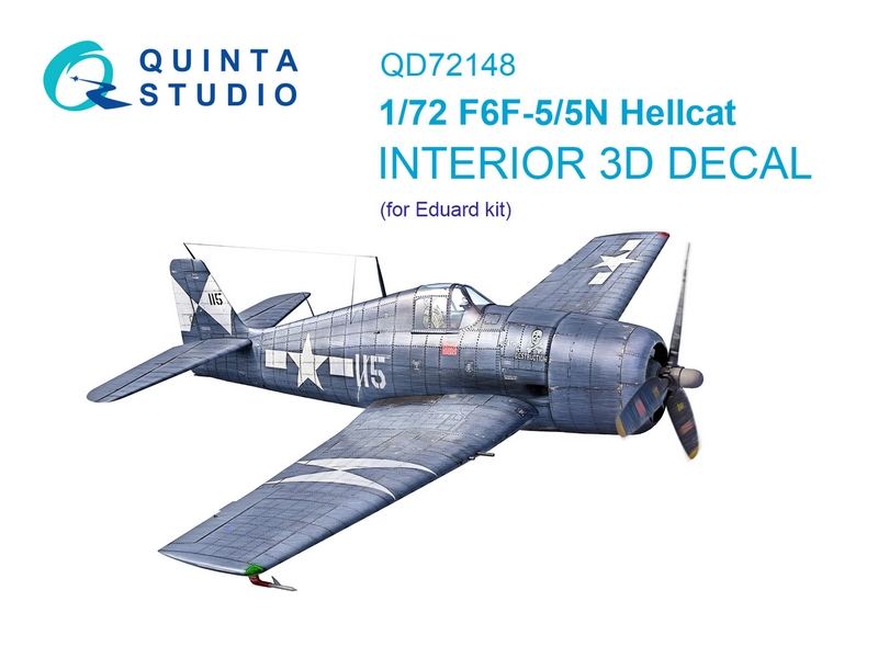 QD72148  декали  3D Декаль интерьера кабины F6F-5 Hellcat (Eduard)  (1:72)