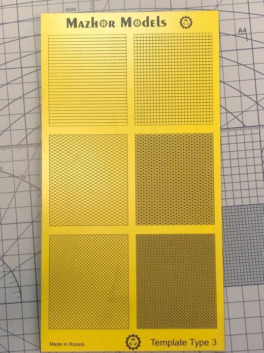 MM502  инструмент для работы с краской  Template Type 3 (Шаблон для вырезания квадратов)