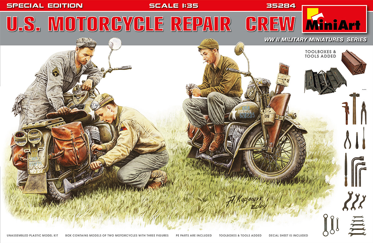 35284  техника и вооружение  U.S. MOTORCYCLE REPAIR CREW  (1:35)