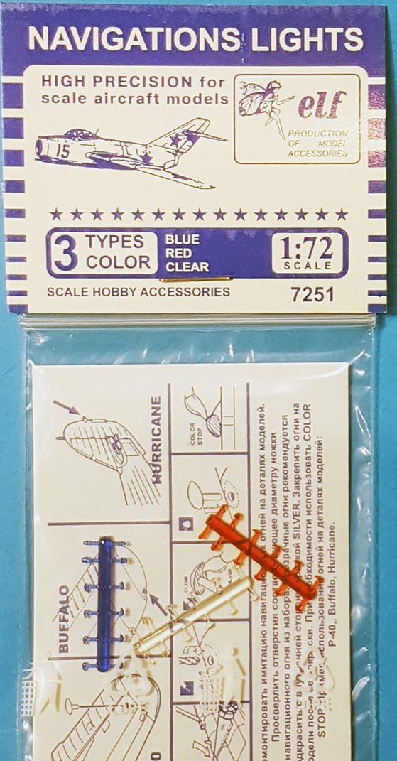 F7251B  дополнения из пластика  Navigations lights. Blue Red Clear.  (1:72)