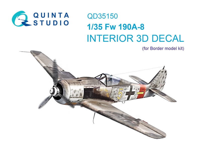 QD35150  декали  3D Декаль интерьера кабины FW 190A-8 (Border Model)  (1:35)