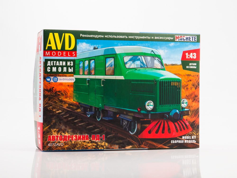4072AVD  техника и вооружение  Автодрезина ПД-1  (1:43)
