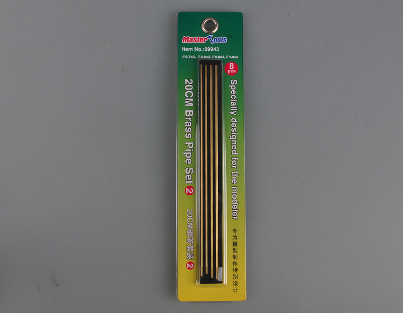 09943  дополнения из металла  Латунный профиль трубка 20см 2x 0.7/0.8/0.9/1.0mm (8шт)