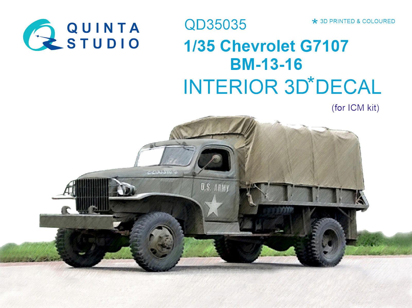 QD35035  декали  3D Декаль интерьера кабины Chevrolet G7107 (ICM)  (1:35)