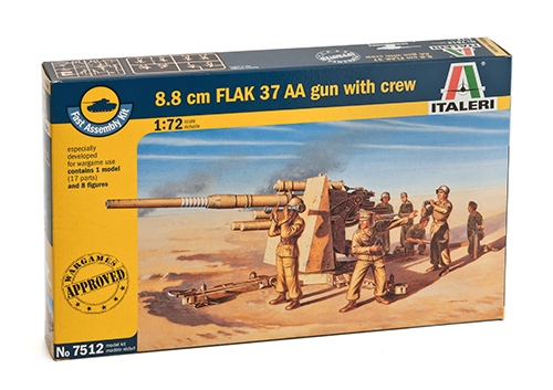 7512  техника и вооружение  8.8 cm Flak 37 AA gun with crew  (1:72)