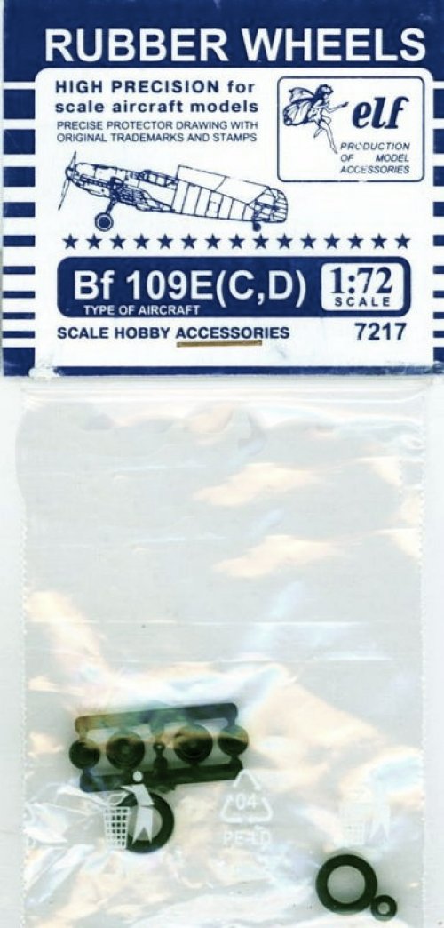 7217  дополнения из пластика  Rubber Wheels. Bf109E (C,D)  (1:72)