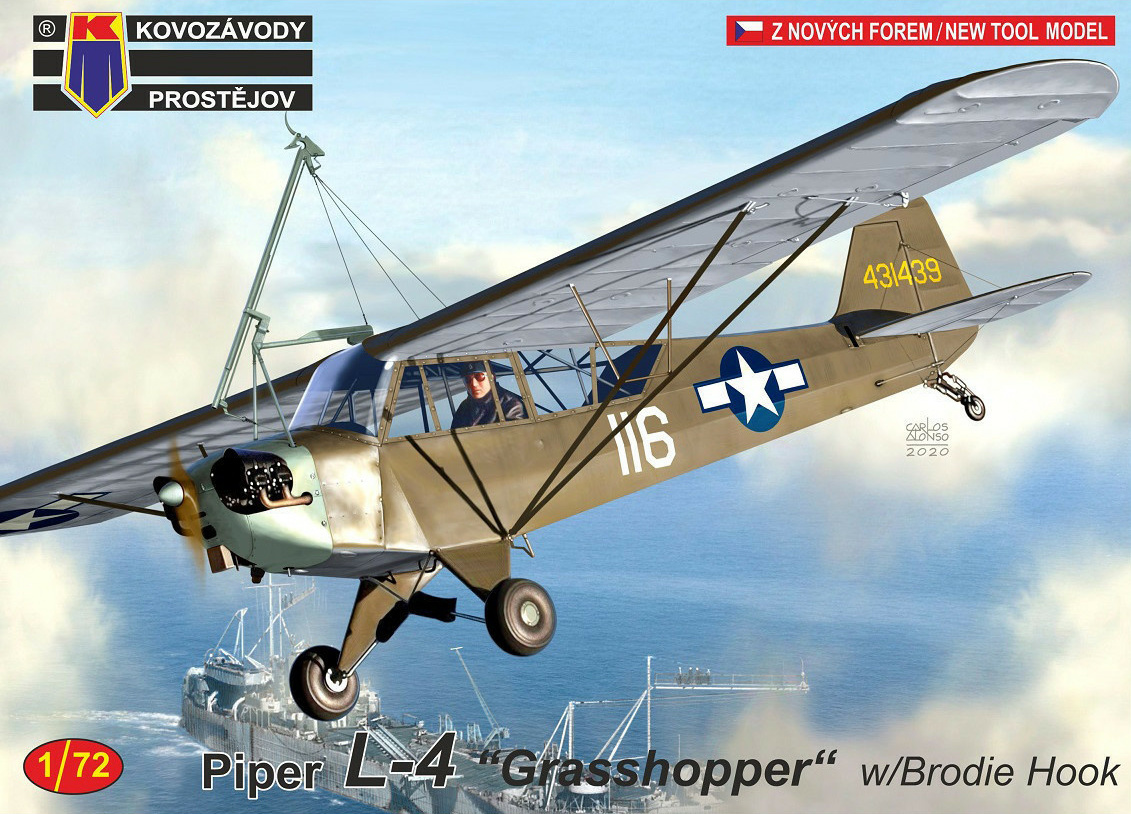KPM0191  авиация  L-4 Grasshopper w/Brodie Hook  (1:72)