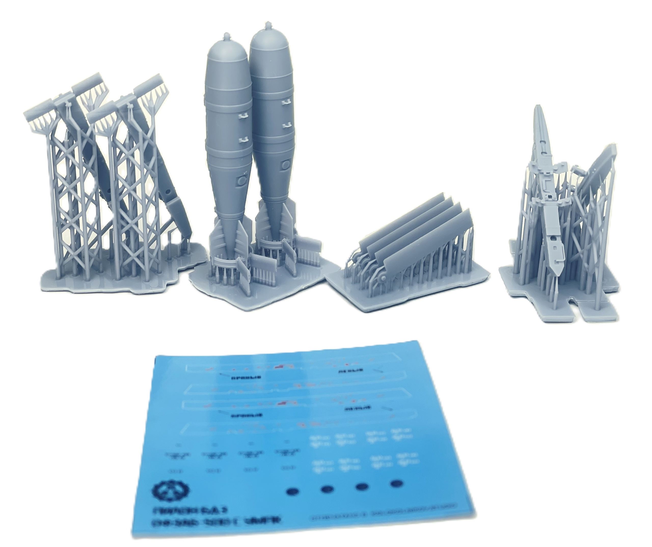 MM48329  дополнения из смолы  Бомбы с УМПК ОФЗАБ-500 + пилоны и декали (2шт)  (1:48)