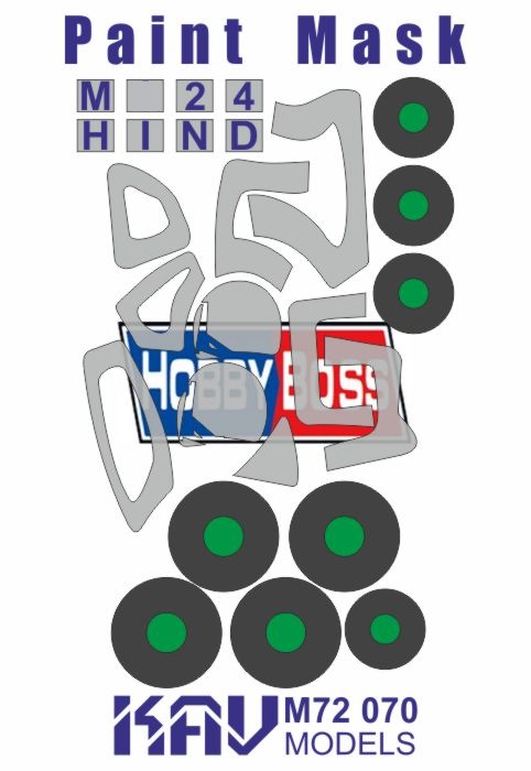 KAV M72 070  инструменты для работы с краской  Окрасочная маска на M-24 Hind (HobbyBoss)  (1:72)