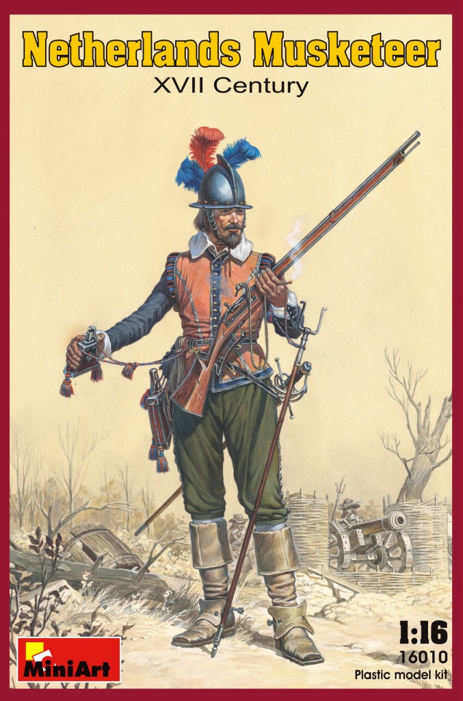 16010  фигуры  NETHERLANDS MUSKETEER XVII CENTURY (1:16)