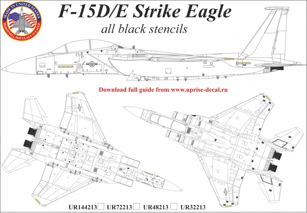 UR72213  декали  F-15E Strike Eagle stencils  (1:72)