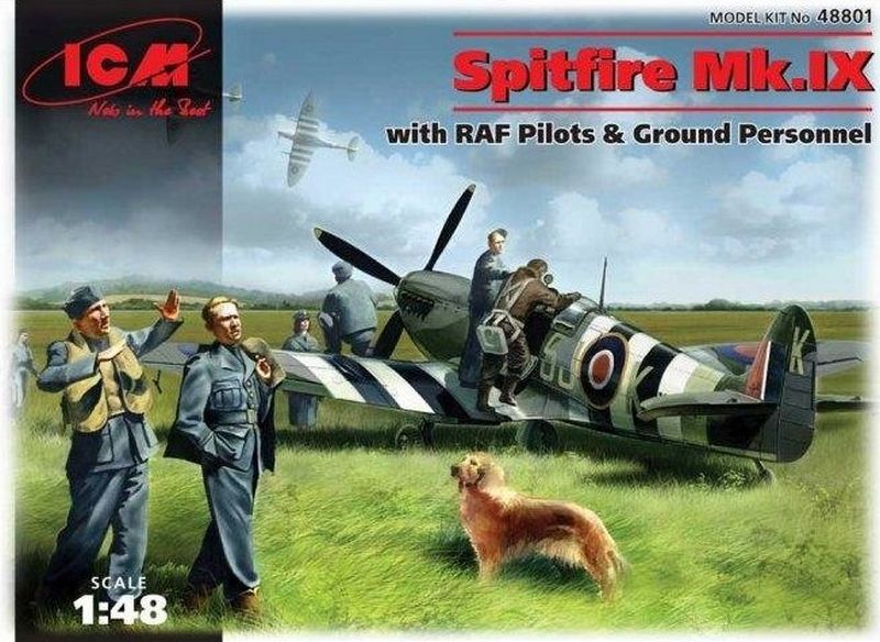 48801  авиация  Spitfire Mk.IX с пилотами и техниками (1:48)