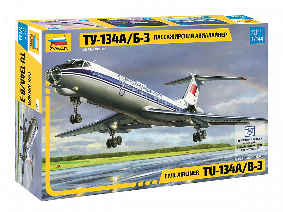 7007  авиация  Ту-134А/Б-3 (1:144)