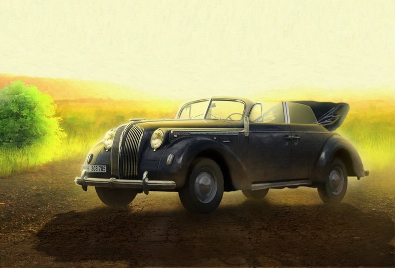 35471  автомобили и мотоциклы  Opel Admiral Cabriolet (1:35)