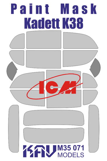 KAV M35 071  Маски окрасочные  Маска на остекление Kadett K38 (ICM)  (1:35)