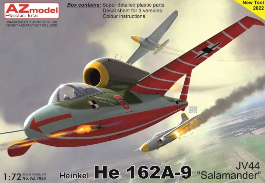 AZ7825  авиация  Heinkel He 162A-9 "Salamander"  (1:72)
