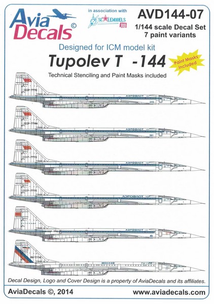 144-07AVD  декали  Т-144  (1:144)