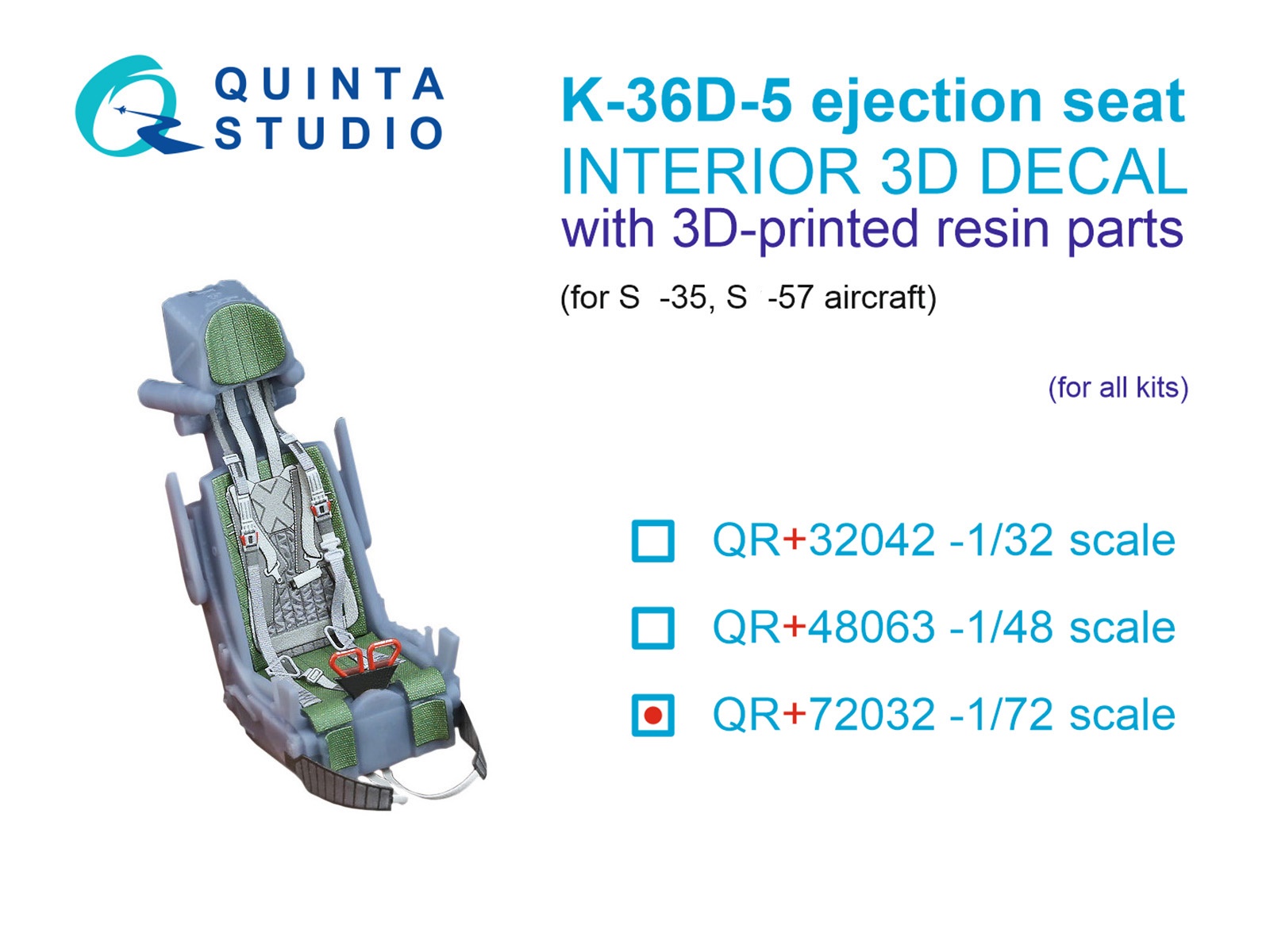 QR+72032  дополнения из смолы  Кат. кресло К-36Д-5 (для С-35, С-57) (Для всех моделей)  (1:72)