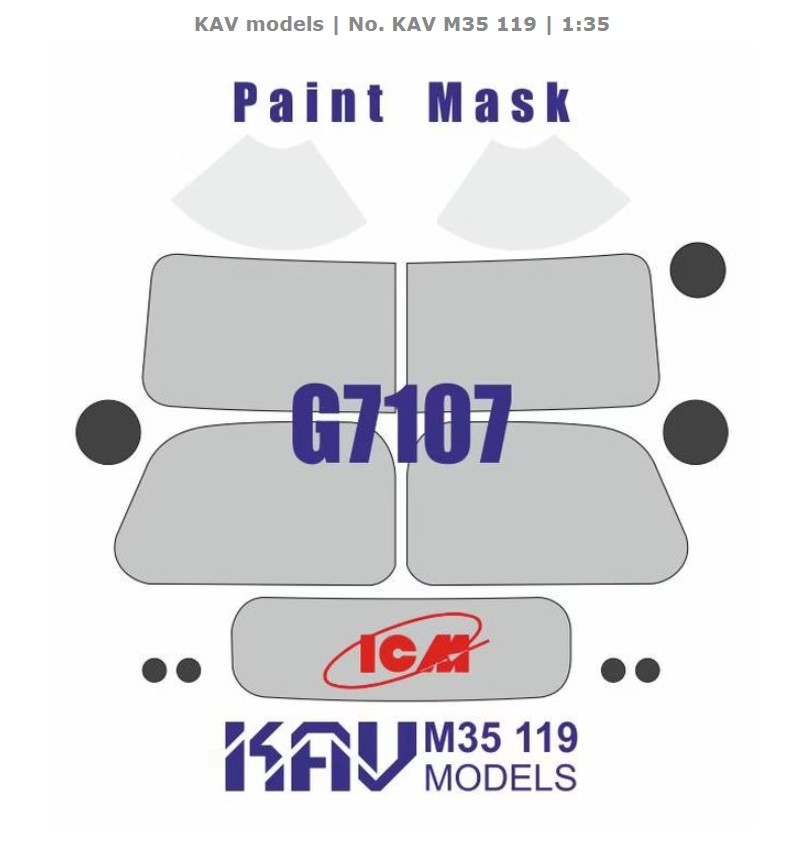 KAV M35 119  Маски окрасочные  Окрасочная маска G7107 (ICM)  (1:35)