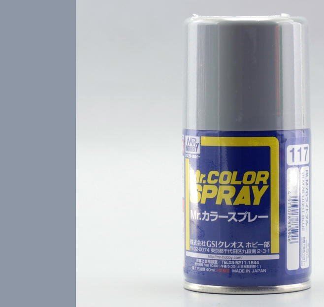 S117  краска в баллончиках т.м. MR.HOBBY 100мл  RLM76 LIGHT BLUE