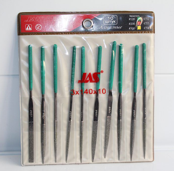 4352  ручной инструмент  Набор надфилей. Алмазные. 10 шт. №120