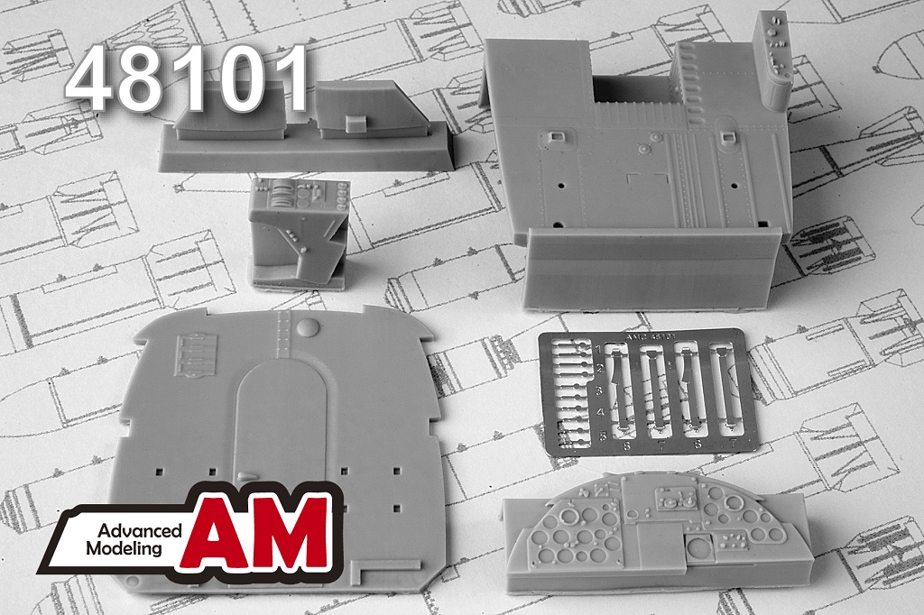 AMC 48101  дополнения из смолы  Кабина самолета @н-2  (1:48)