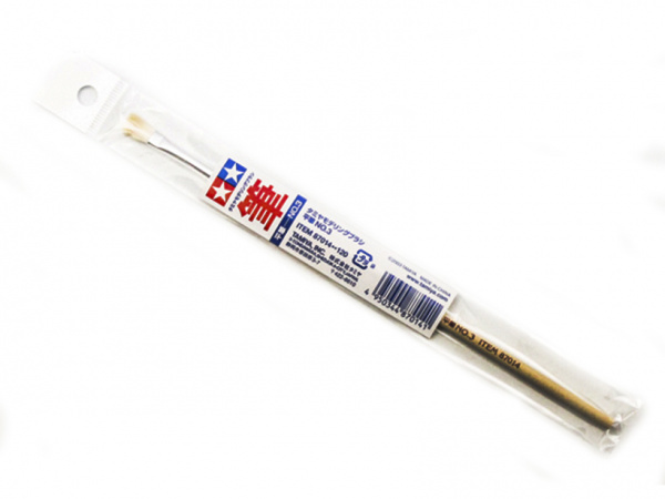 87014  кисти  Плоская кисть широкая №3. Конский волос. Длина: 215 мм. 