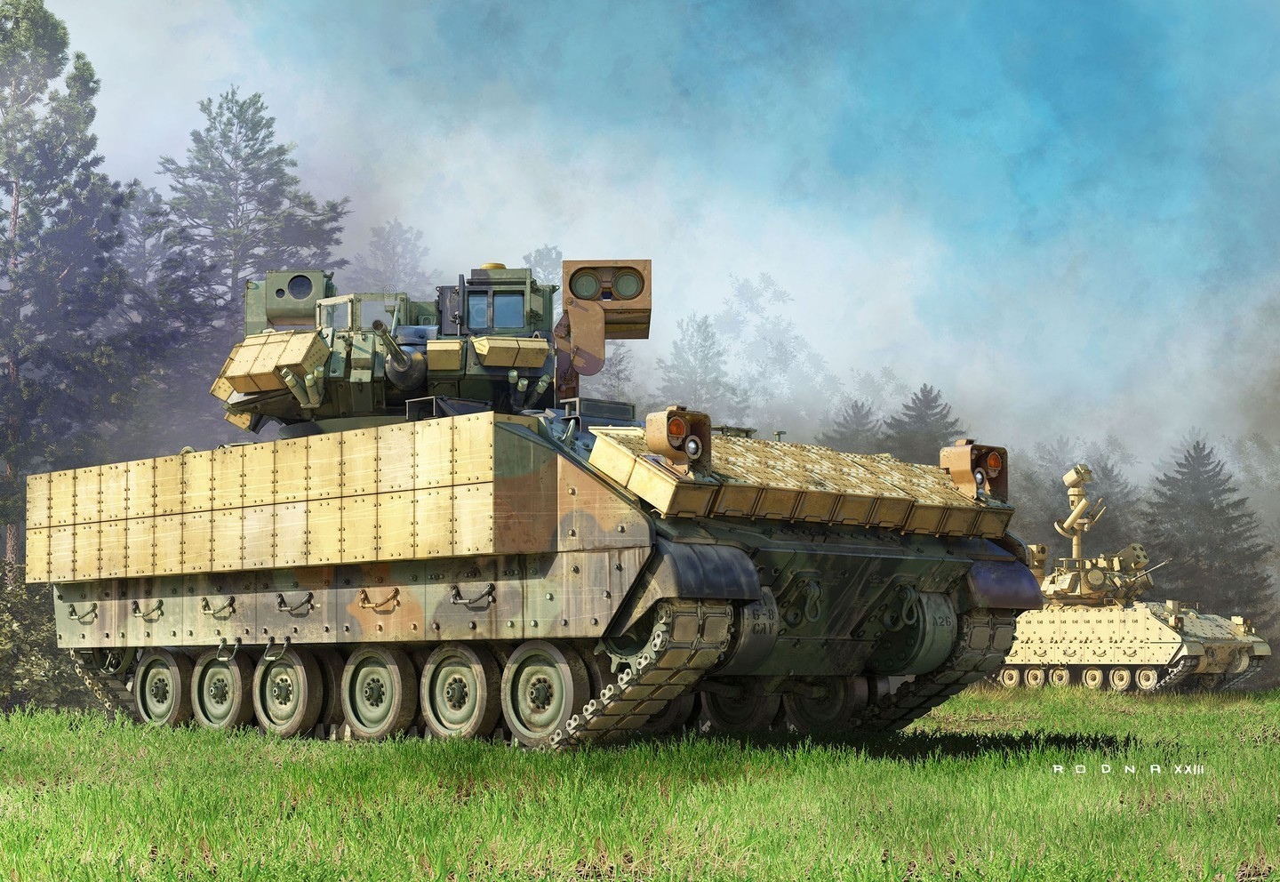 2004  техника и вооружение  M-SHORAD Bradley M2A4 IFV 3-in-1  (1:35)