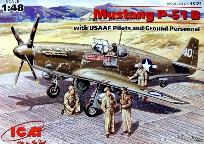 48125  авиация  Р-51В Mustang с пилотами и техниками (1:48)