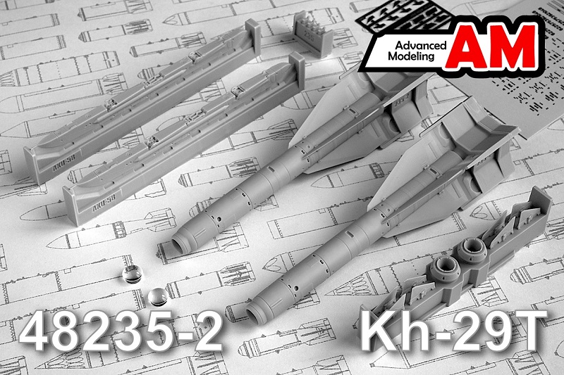 AMC 48235-2  дополнения из смолы  УР Х-29Т с АКУ-58 (2шт.)  (1:48)